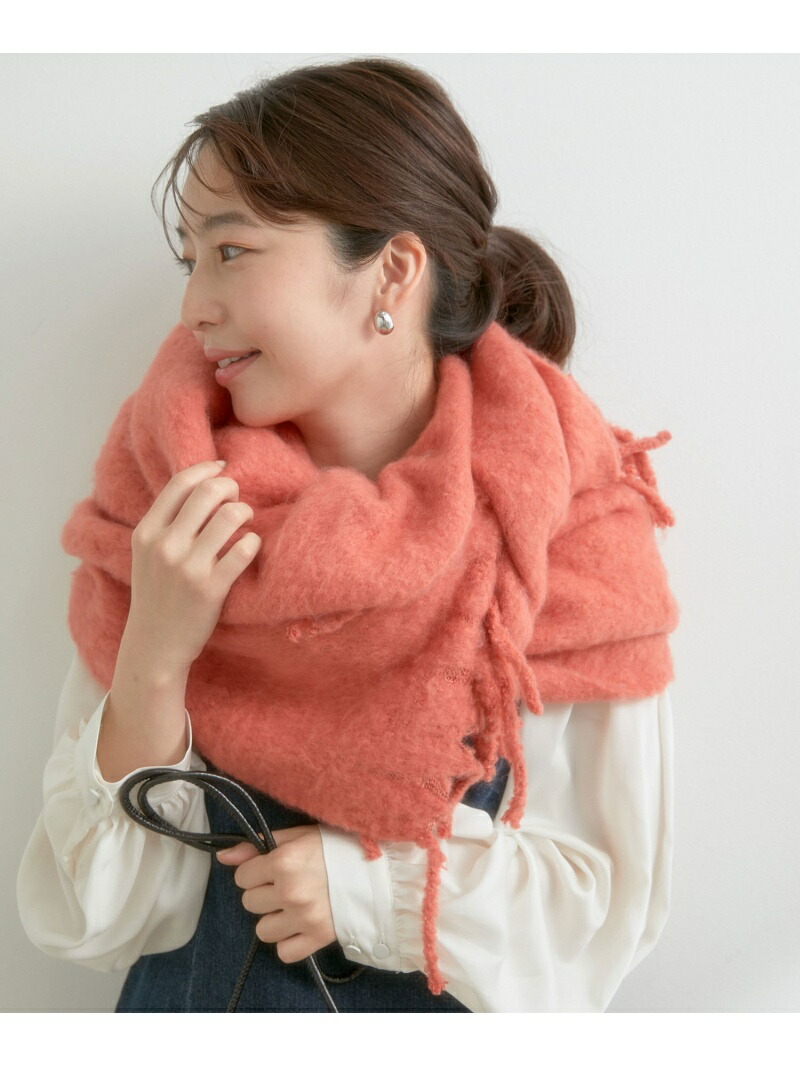 ふわふわ太フリンジマフラー Vis ビス ファッショングッズ マフラー スヌード ピンク グレー ホワイト ブラウン ベージュ グリーン Rakuten Fashion 人気ブランドの