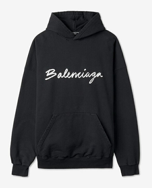 【VIPセール】BALENCIAGA 現地アウトレット価格 フーディ 674986 BALENCIAGA バレンシアガ 22SS 674986 TLVJ2 黒 ワイドフィット