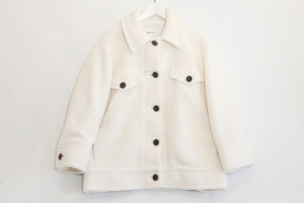 【中古】SAYAKADAVIS サヤカ デイヴィス BOA BLOUSON COAT　ボアコート メンズ ・XS - ホワイト ok4824219060｜BRAND VISION ブランドビジョン