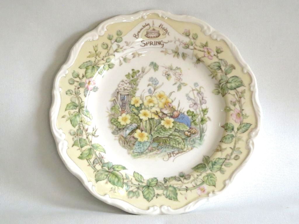 【古ロイヤルドルトン】金彩 手描き皿 ２枚セット「幅広帯にブーケ／コラモア特注」 1910年代・コウルドン・ブリュードロアのような濃紺と金彩の