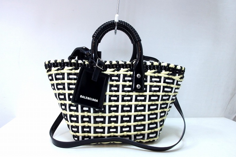 【中古】BALENCIAGA バレンシアガ BISTRO XS ビストロ バスケットバッグ トートバッグ ストラップ付 671342 kz5016225293｜BRAND VISION ブランドビジョン