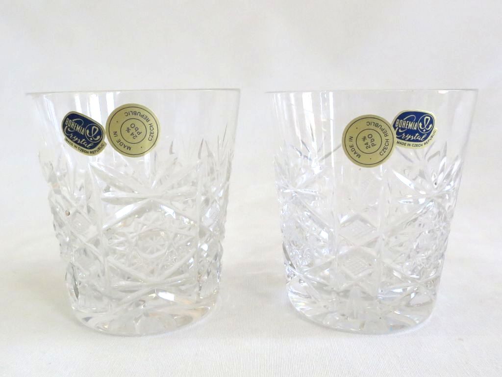 楽天市場】ボヘミアクリスタルロックグラスクローバー柄BOHEMIA