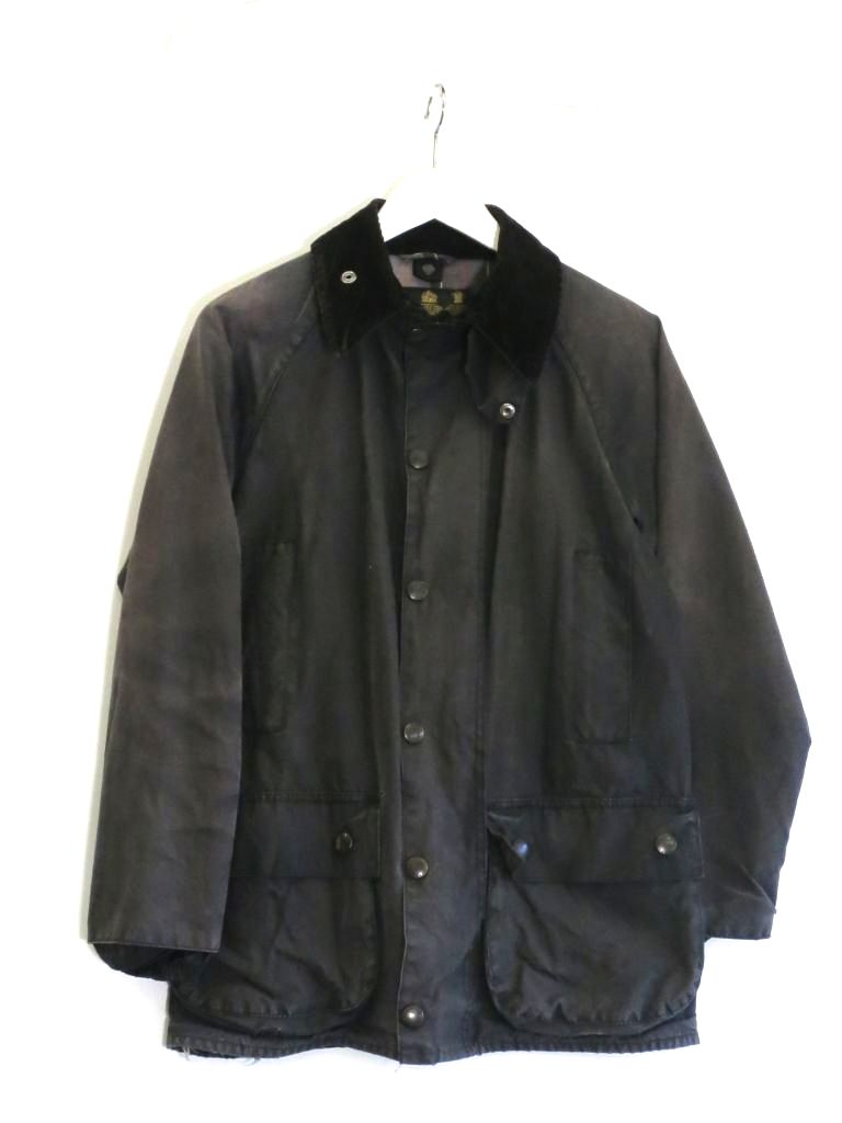 【中古】Barbour バブアー カバーオール　ワークジャケット　ヴィンテージ　旧3クラウン 90s　コットン メンズ ・34 ブラック nm4602200040