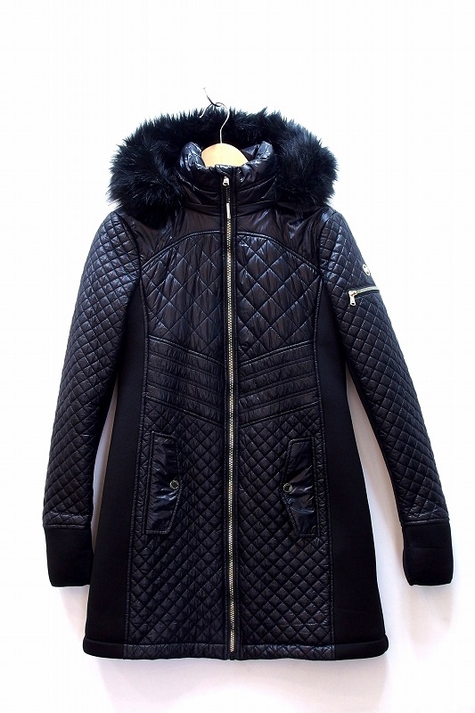 【中古】MICHAEL KORS マイケル授業計画  異原料品 うつり変わり キルティング 厚地の外套 アウター  S 黒いこと kz5014224221 レディースファッション-コート・ジャケット