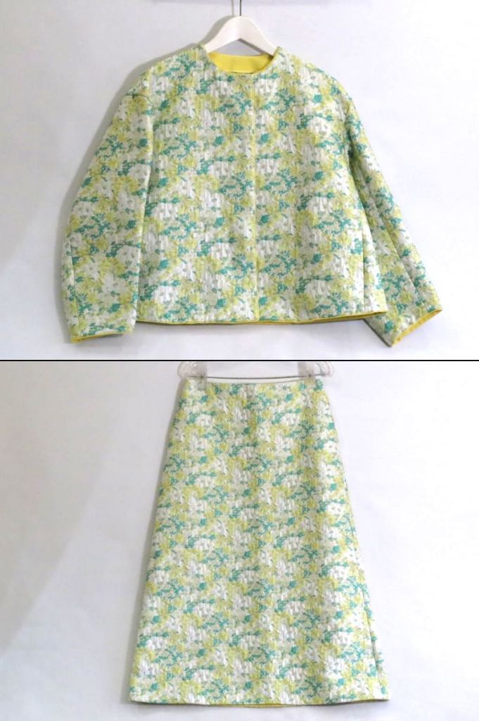 【中古】【23SS】 Drawer ドゥロワー  花柄 ふくれジャカード 否色合い上衣/スコート セットアップ  ・ 6522-299-0760 sy5024228766