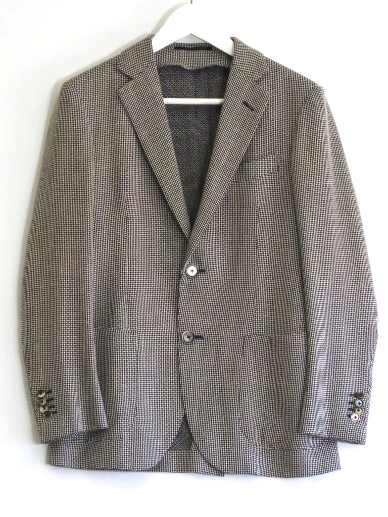 【中古】Loro Piana PILGRIM TOMORROWLAND トゥモローランド  絹地・リネン混 テーラードジャケット メンズ  ・42 白/紺 kz5202229532 コート・ジャケット-レディースファッション
