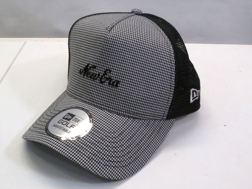 【中古】New Era ニューエラ GOLF 9FORTY A-Frame Houndstooth メッシュ キャップ ブラック kz5202229879