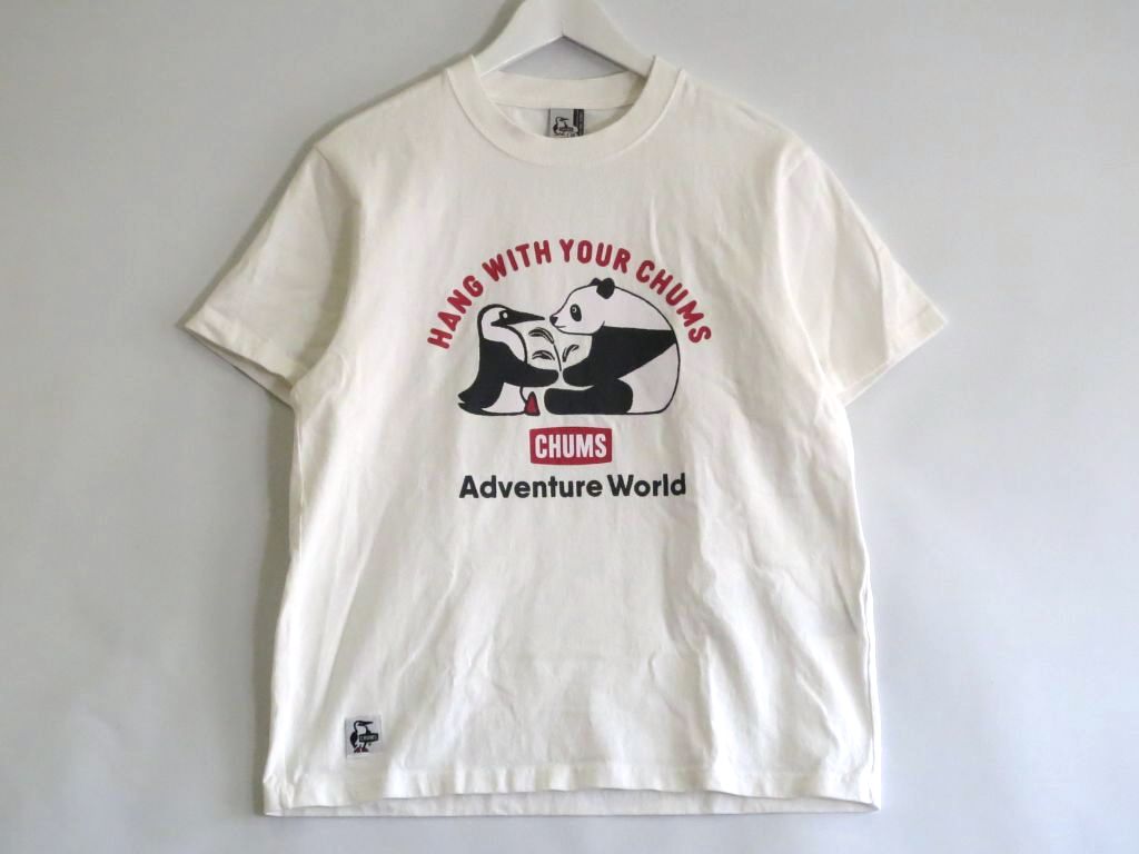 【中古】CHUMS チャムス CHUMS×AW（ADVENTURE WORLD） Tシャツ　パンダデザイン ・S sy5204230149