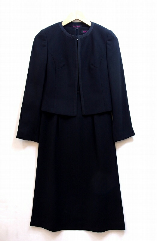 【中古】YUKI TORII ユキトリイ ブラックフォーマル ワンピーススーツ セットアップ セレモニー 喪服 ・7 kz5204230654