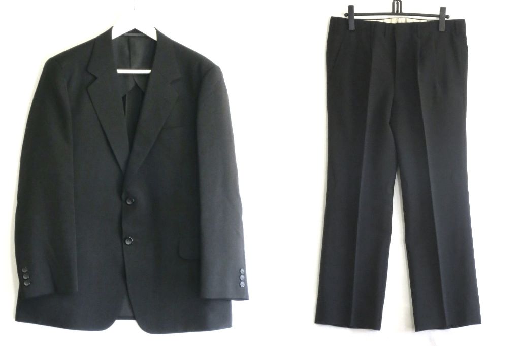 【中古】MITSUKOSHI 三越  SUPER BRIO DORMEUIL テーラードジャケットスーツ 英国製 メンズ ブラック kz5202229683