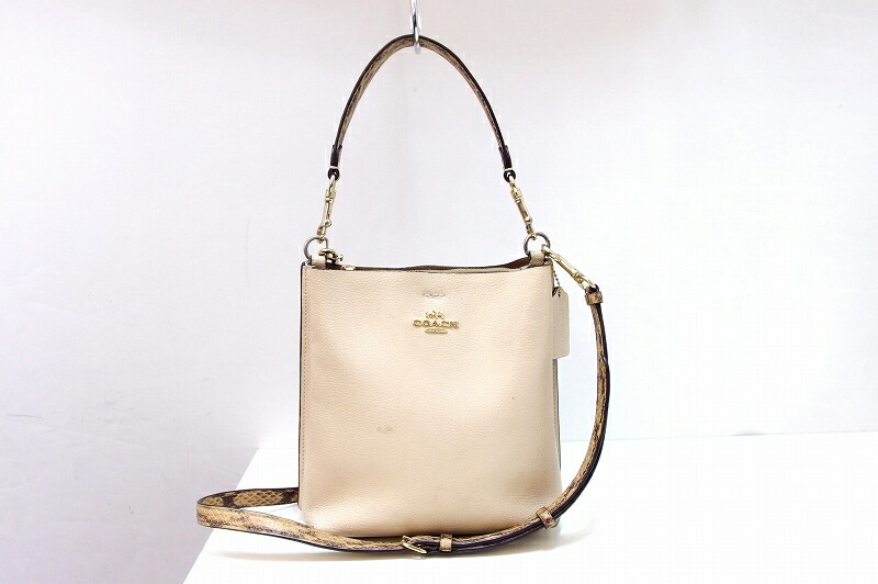【中古】COACH コーチ モリー バケット　2WAY ハンドバッグ CB901 ベージュ kz5202229695