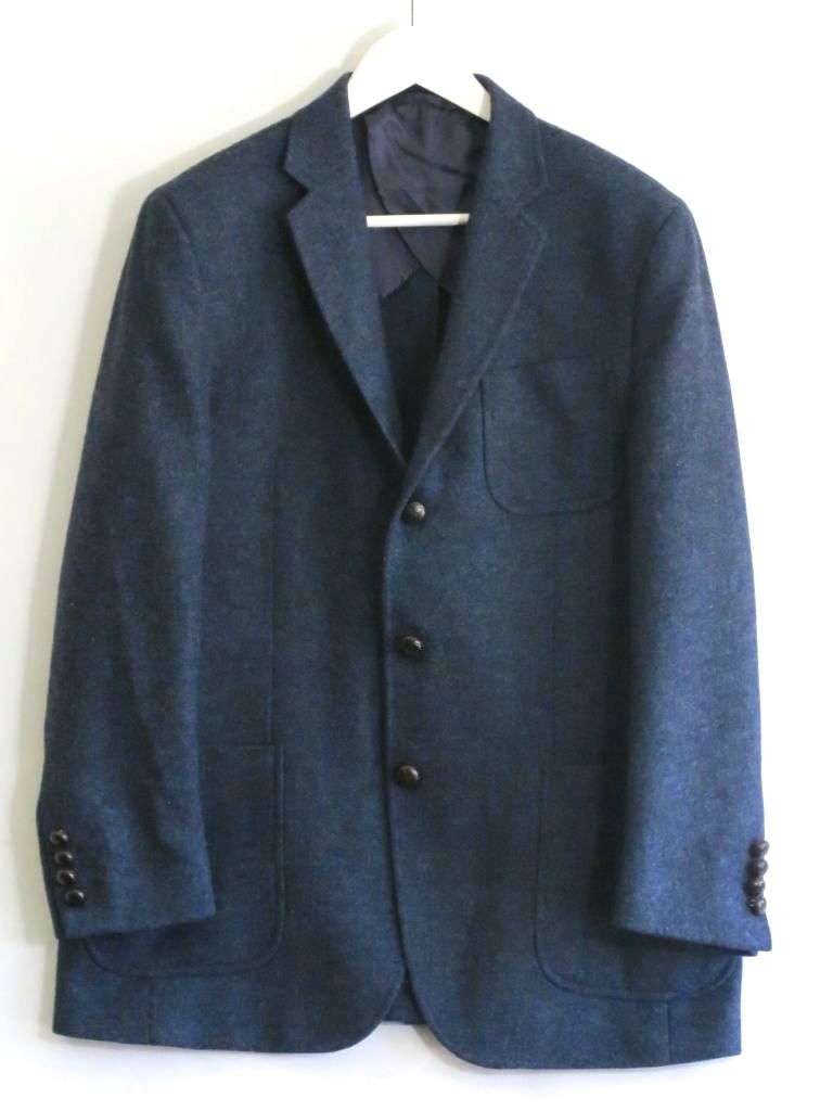 【中古】LANDS END ランズエンド ウール　テーラードジャケット メンズ RN62830 ブルー系 ok5206231068