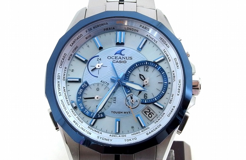 【中古】OCEANUS Manta 【制限事項 白蝶貝真似形】 CASIO カシオ  オシアナス マンタ 電磁波ソーラーウオッチ OCW-S2400P kz5210232481