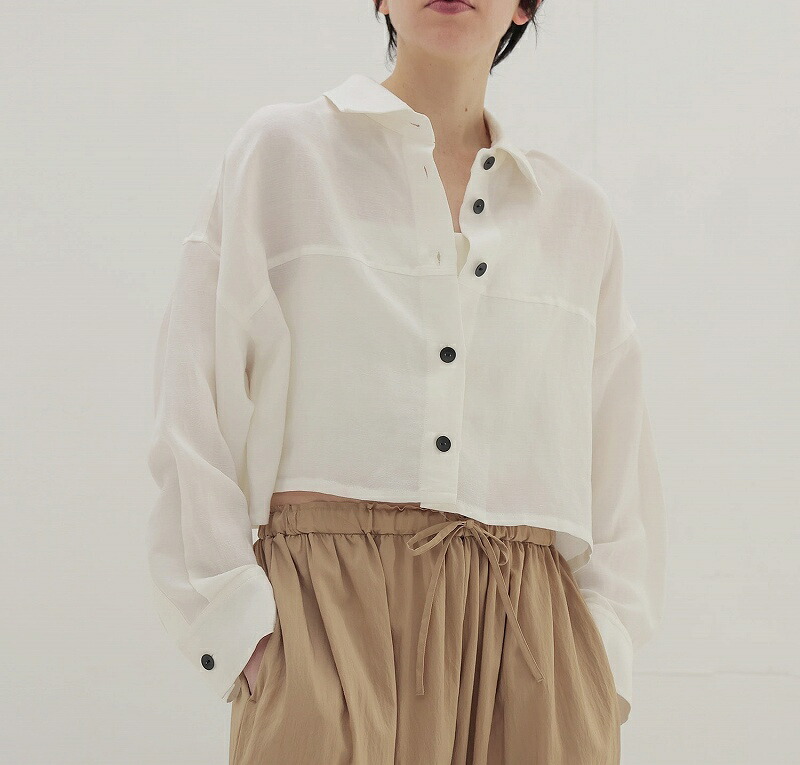DRESSLAVE ドレスレイブ  引き舟付 リネン 拾独居室 ボクシーシャツ 遊撃手丈 上衣  38 kz5210232580