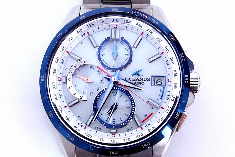 【中古】CASIO カシオ 【トリコロールモデル】オシアナス OCEANUS チタン ソーラー電波 腕時計 0CW-T2610C kz5212233047|BRAND VISION ブランドビジョン