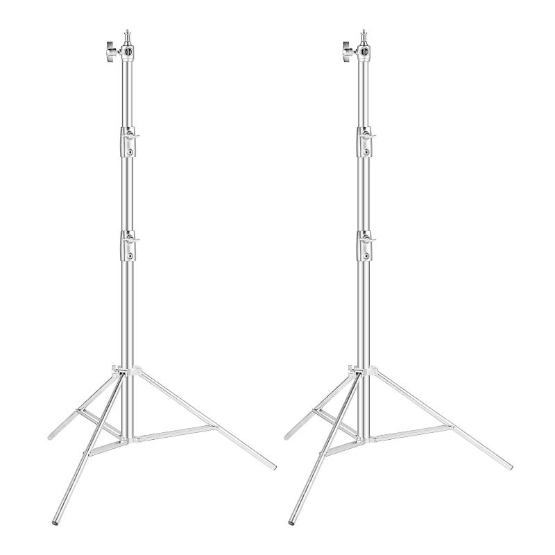 Selens ライトスタンドキット ステンレスチール製 2個セット 15kg耐荷重 1/4と3/8ネジ変換 高さ調整可能 ヘビーデューティライトスタンド ランプスタンド フォトスタジオ ソフトボックス モノ