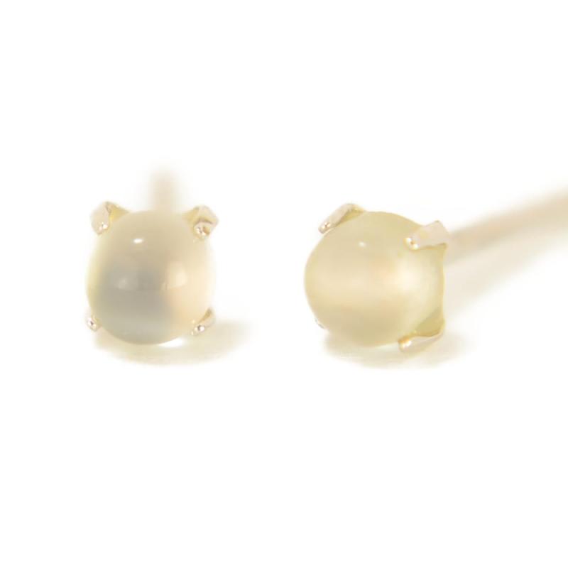 K14WG白いことゴールド生まれながらムーンストーンピアス 【1西洋ナシ 両耳売りわたす】 お月さま石ころ ピアス 白いことゴールド ピアス K14WG k14wg yokomountain