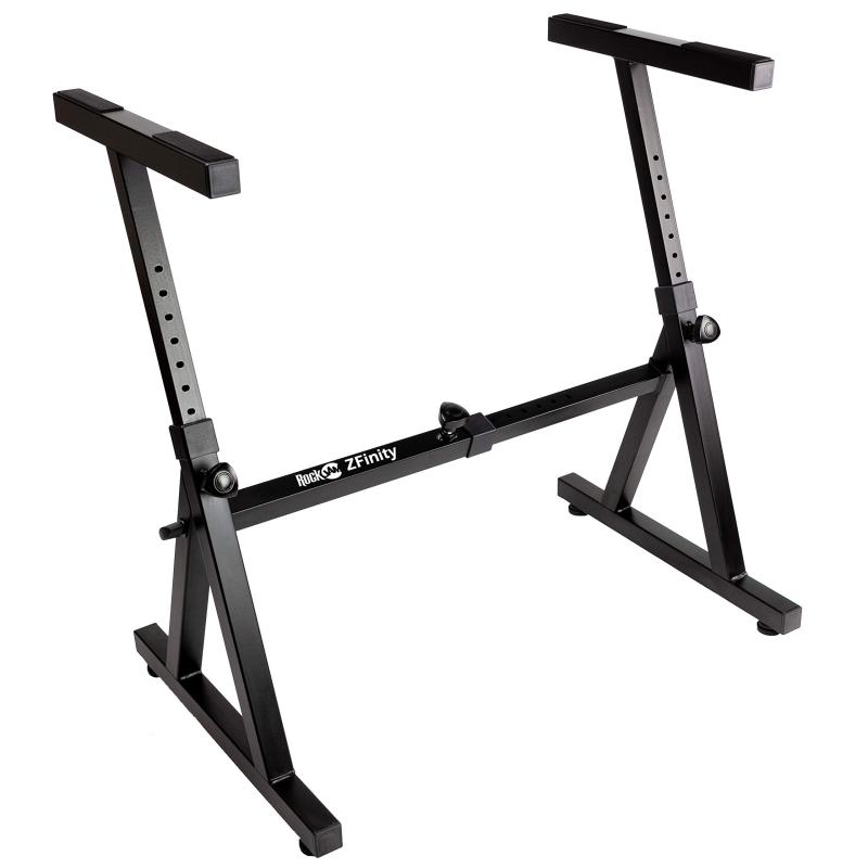 RockJam Zスタイルの調整可能なポータブルヘビーデューティミュージック(54-88キーのエレクトリックピアノに適合)電子キーボードスタンド(RJZZ363)