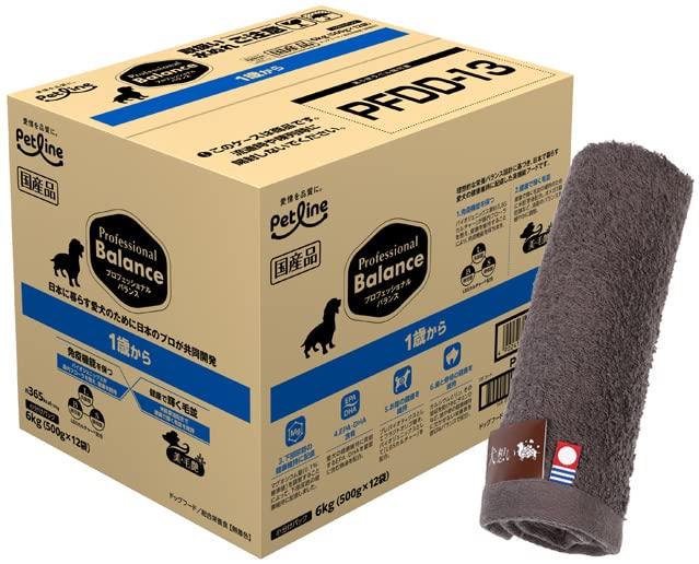 プロフェッショナルバランス 1歳 成犬用 6kg 【犬想いオリジナル 今治ハンドタオルセット】【タオルカラー モカ】【正規品】｜ビジョンストア