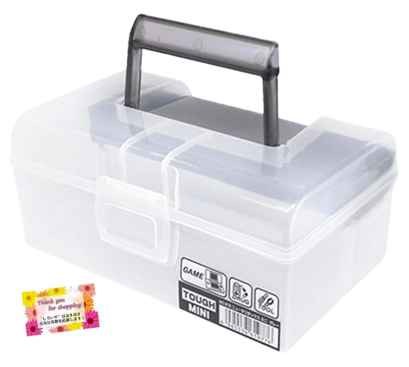 【色々なものの収納に便利】 工具 薬 ゲームソフト 小物 収納 クリアケース プラBOX ニュータフボックス ミニ グレー 17×11×7.5cm画像