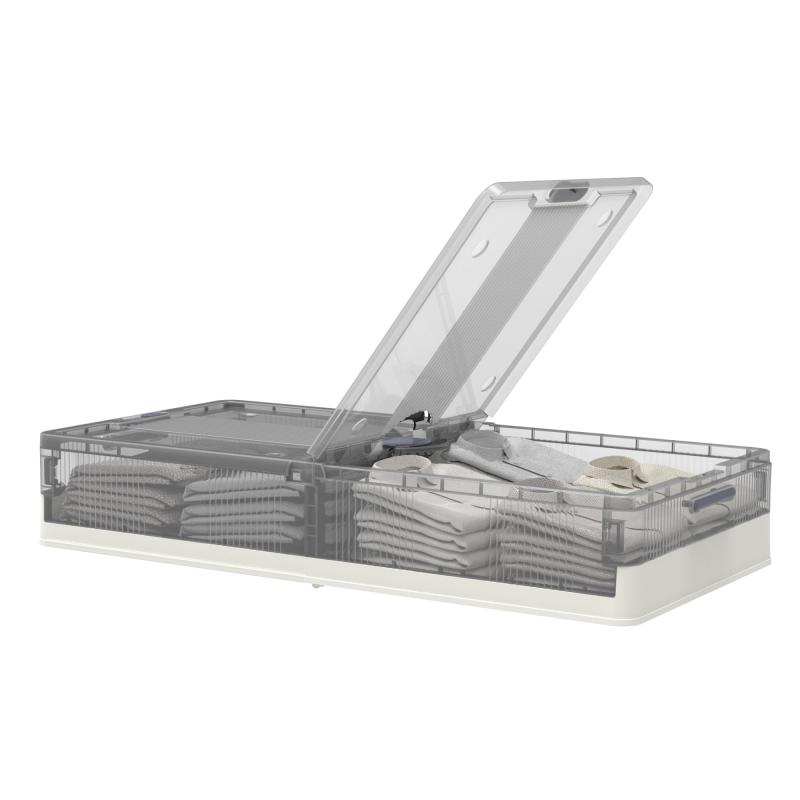 FLEXISPOT 収納ボックス 衣装ケース 収納ケース コンテナ ボックス ST 折り畳み式 積み重ね可能 キャスター付き 衣類収納 書類収納