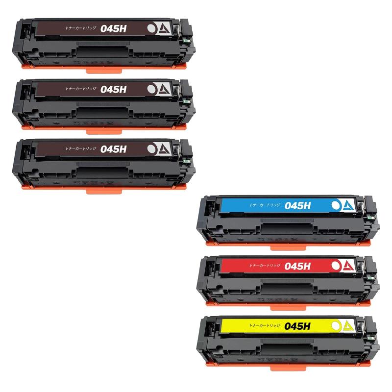 キヤノン(Canon)用互換トナーカートリッジCRG-045H トナーCRG-045HBLK CRG-045HCYN CRG-045HMAG CRG-045HYEL 4色セット+2黒(合計6本)対応機種:LBP611C /LBP612C /MF632Cd|ビジョンストア