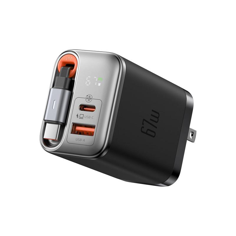 Mcdodo 67W USB-C充電器 タイプC巻き取り式ケーブル付き