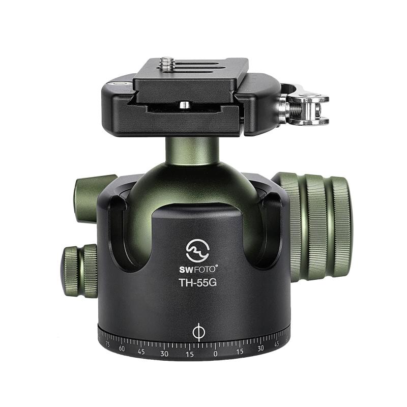 SWFOTO 55mm大型自由雲台レバー アルカスイス互換 耐荷重35 kgアーミーグリーン｜ビジョンストア