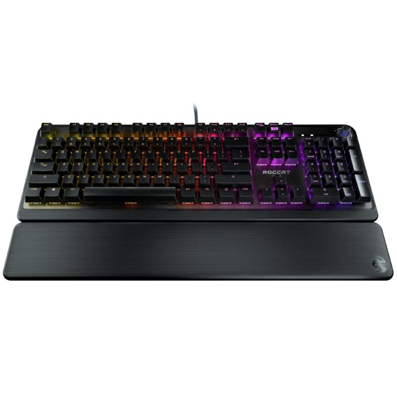 ROCCAT ゲーミングキーボード Pyro US 英語取り合わせ 有線 黒いこと/黒 力学的 直線的 TTC フルサイズ RGB 音の大きさ文字盤 アームレスト Windows 7先へ