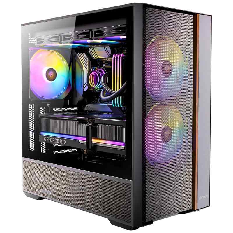 ANTEC PCケース FLUX REAR ブラック フロントパネルに木材を使用、左サイドに強化ガラスパネルを搭載した冷却型ミドルタワーPCケース Antec FLUX REAR Mid Tower Case|ビジョンストア