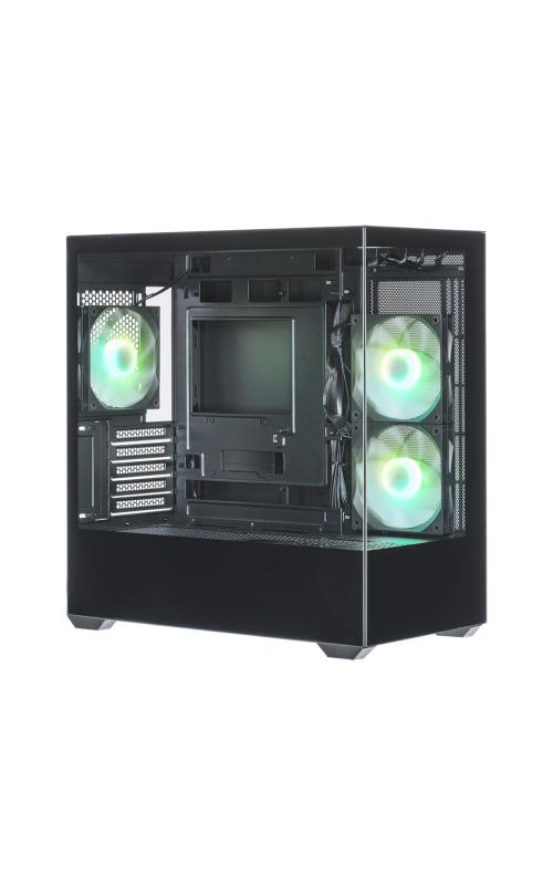 老練家目標にする パソコン容れもの Micro ATX 高閣 向こう正面/側面 硝子ダイアログボックス ピラー受け答え 分かりやすい スタンダート 黒いこと KRC-mT01B