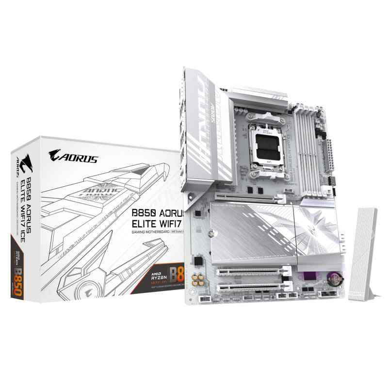 GIGABYTE B850 AORUS Elite WIFI7 Ice 母ちゃんゲーム盤 - AMD Ryzen 9000続きもの中央処理装置、12+2+1位相角デジタルVRM、最大限度8200MHz DDR5 (OC)、PCIe 5.0 x 1 + PCIe