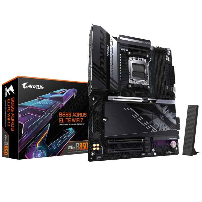 GIGABYTE B850 AORUS ELITE WIFI7 母ちゃんゲーム盤 - AMD Ryzen 9000続きもの中央処理装置、14+2+2位相角デジタルVRM、最大限度8200MHz DDR5 (OC)、1xPCIe 5.0 + 2xPCIe 4.0 M.