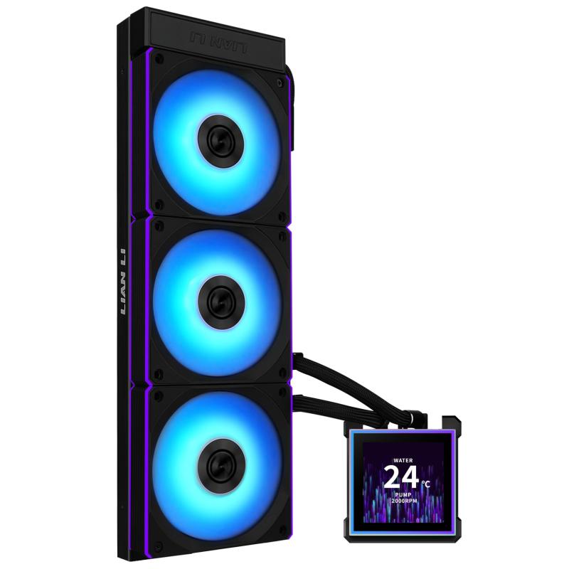 LIANLI 水冷取り合わせ HydroShift II LCD-S 360 CL 黒いこと 「UNIFAN CL120 Wireless」召しかかえる 360粍冷却器 側面マウント腹積もり 3.4inIPS液晶見せびらかす申し受ける 磁気式熱っぽいすり替えるLCD パソコン・周辺機器-その他