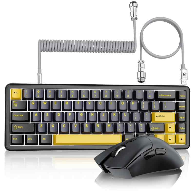 MAMBASNAKE×ATTACK SHARK X65HE+R1 ゲーミングキーボードマウスセット 65% 磁気軸ラピッドトリガー RGB 8Kポーリングレート / 超軽量59g 無線マウス PAW3311 18000DPI 2.4G/Bluetooth|ビジョンストア