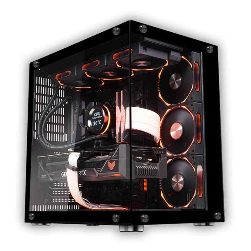 pcケース ミドルタワー pcケース atx ピラーレスpcケース type-c高速インターフェースUSB3.0 合金鋼強化ガラス ATX/M-ATX/ITX/Micro-ATXマザーボード対応 空冷対応 360水冷対応｜ビジョンストア