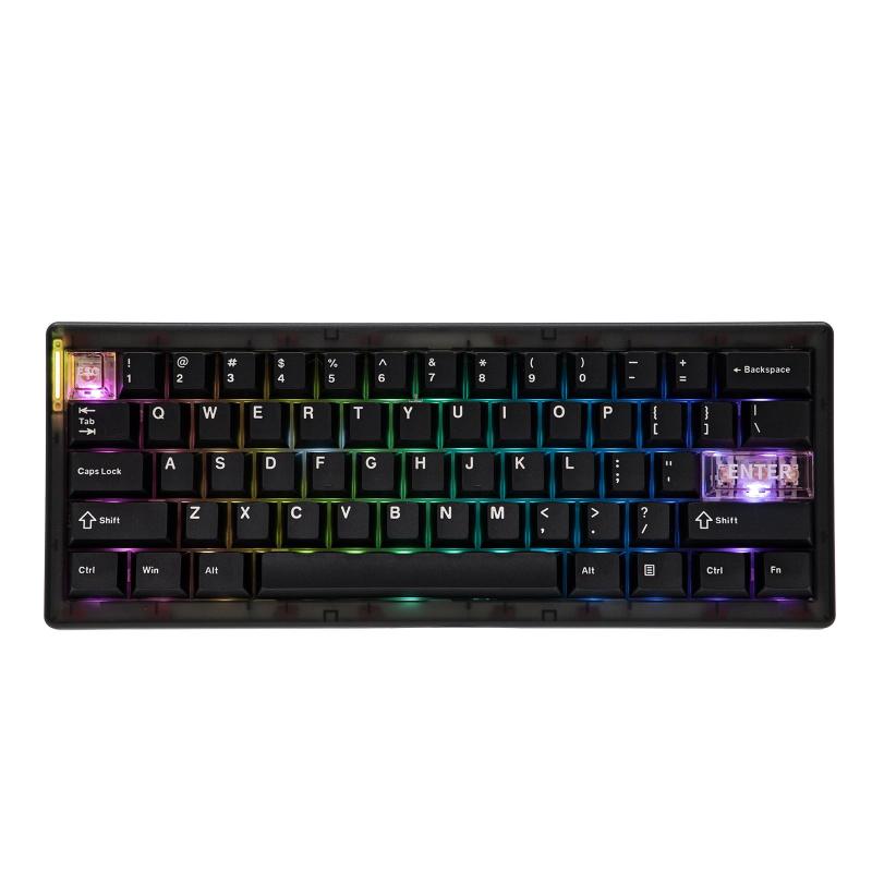 MechLands QK61 V2 VIA プログラマブル60%コンパクト ワイヤレスゲーミングキーボード ホットスワップ対応カスタムキーボード PCプレート付きガスケットメカニカルキーボード RGB Win/Mac用3000mAhバ|ビジョンストア