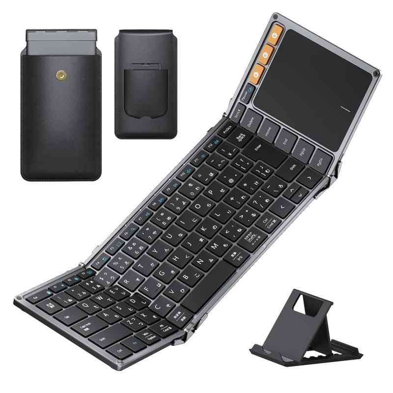 ProtoArc キーボード Bluetooth 折りたたみ式 ワイヤレス 大型タッチパッド搭載 3台同時接続 日本語配列 ipad キーボード ipad mini 薄型 軽量 充電式 iOS/Android/Mac/Windows対応 パンタグラフ式 ｜ビジョンストア
