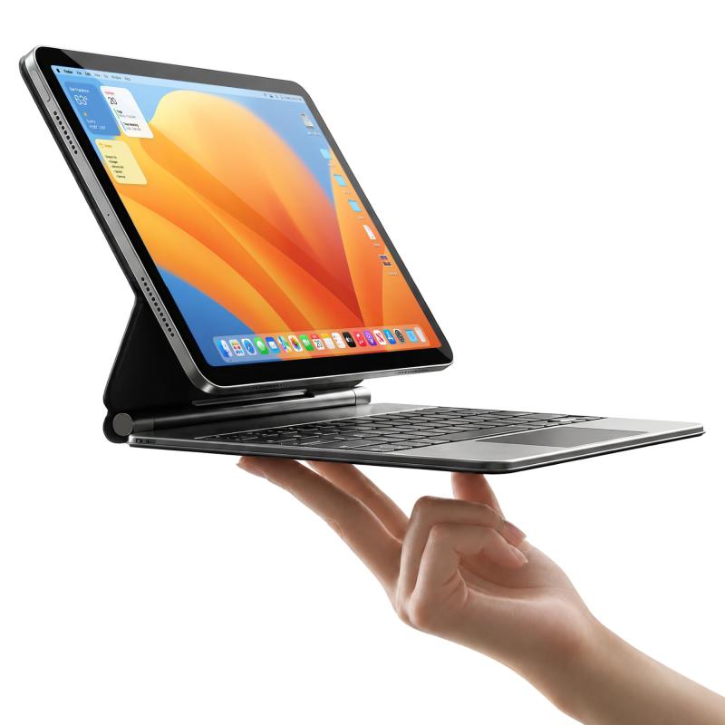 HOUためにiPad 10世代 ケース キーボード、IPad 10世代用マジックマグネティックスタンドキーボード、マルチタッチトラックパッド、フローティングデザイン、7色のバックライト、日本語配列|ビジョンストア
