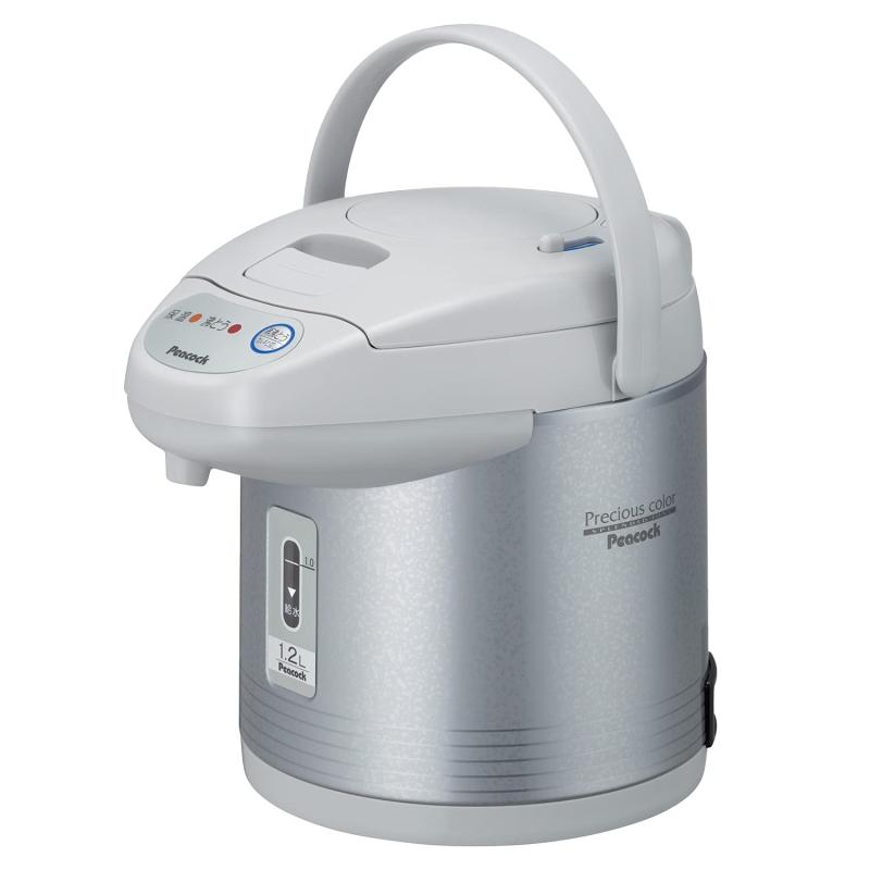 ピーコック 明かり沸とう大気圏ポット(カルキとばし) 1.2L 繻子薄墨色 WCI-12(HS)
