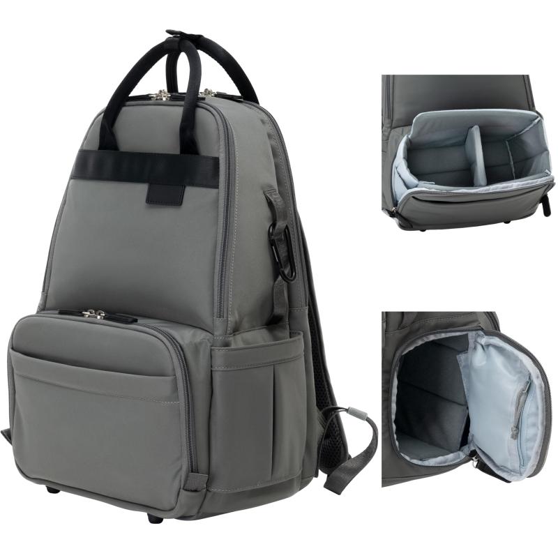 [リンタ] Light コンパクト カメラバッグ 13L デジタル一眼カメラ 2気室 14インチPC収納