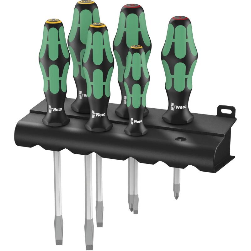 Wera(ヴェラ) 05007681001 | Kraftform Plus Rack 334/355 SK ドライバーセット - シルバー(6個入り)