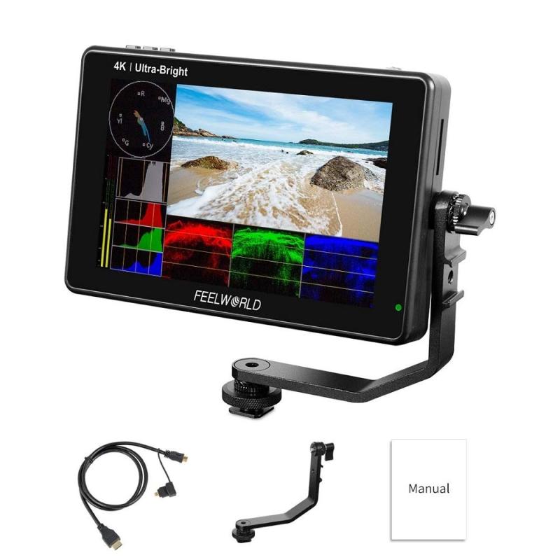 Feelworld LUT7 7インチ2200nit超高輝度3D Lut波形光センサー タッチスクリーンDSLRカメラフィールドモニター 1920x1200 IPS 4K HDMI DC出力 日本語設定可能|ビジョンストア