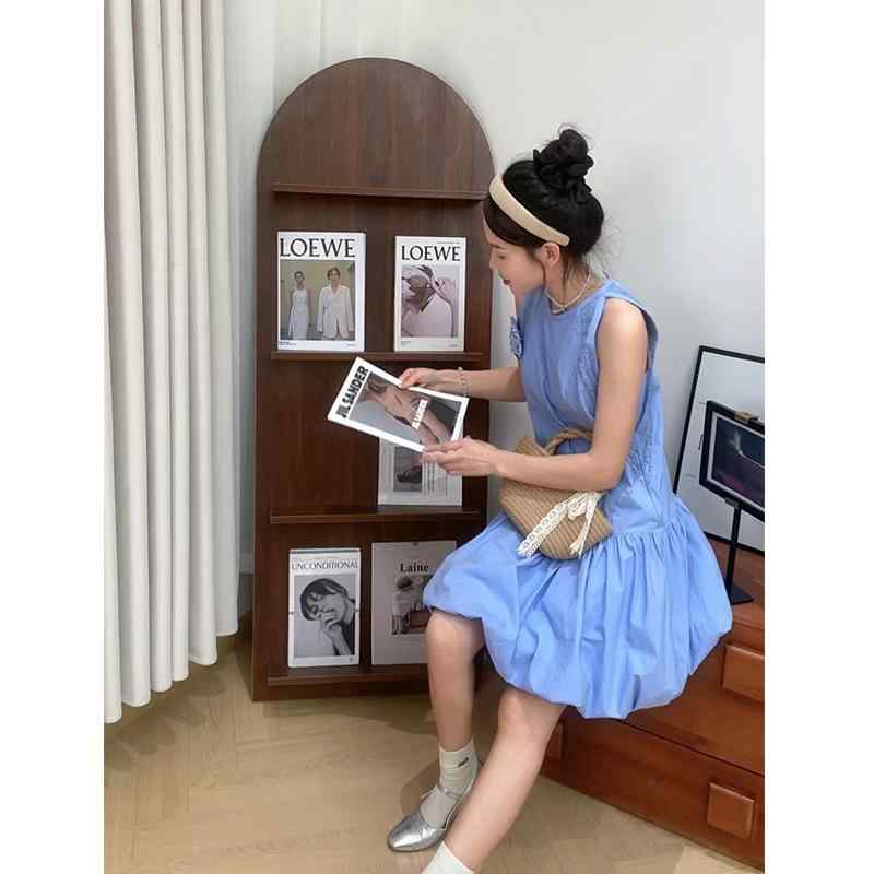 ワンピース レディース ミニ丈 ショート丈 ノースリーブ Aライン バルーンシルエット 立体 花柄 フラワー フェミニン ガーリー 大人かわいい おしゃれ デート お出かけ カジュアル きれいめ 法式 フレンチスタイル|ビジョンストア
