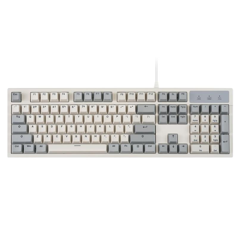 Perixx PERIBOARD-108RD メカニカル キーボード フルサイズ Gateron 赤軸 レトログレー/ホワイト US英語配列｜ビジョンストア