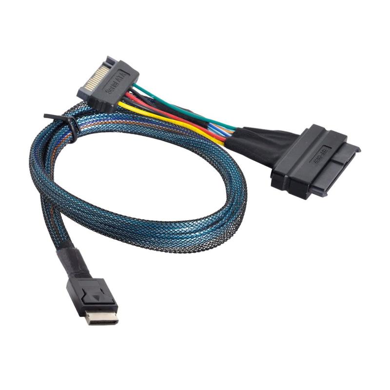 U.2 U2 SFF-8639 SSD からスリムライン SFF-8654 SFF-8643 Oculink 4i NVME PCIe ケーブル（メインボード SSD 750 p3600 p3700 M.2 用）｜ビジョンストア