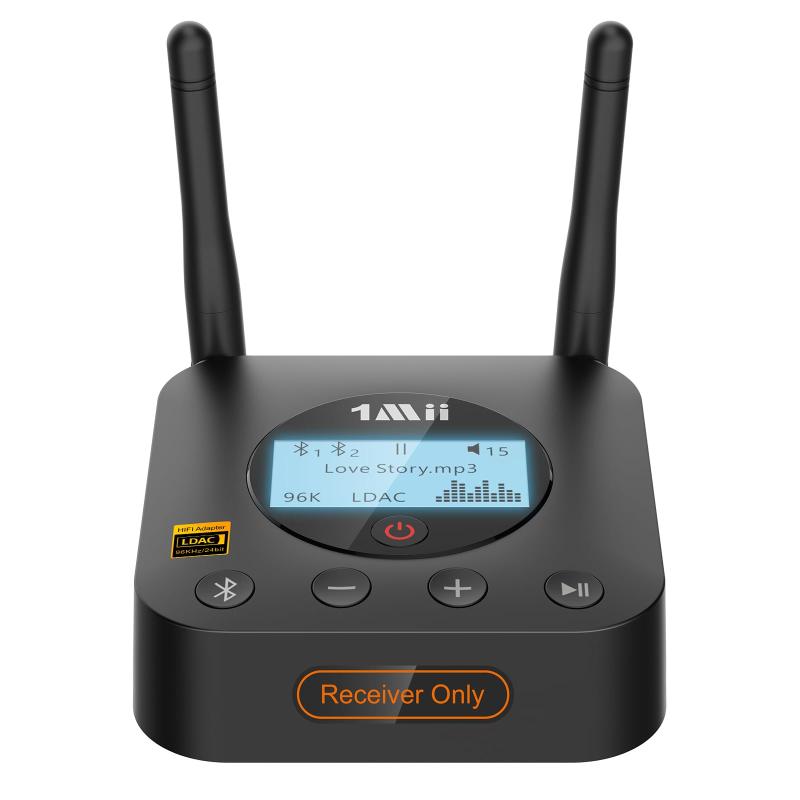 1Mii B06Pro+ Bluetooth 5.3 レシーバー LDAC Hi-Res認証 ブルートゥース受信機 オーディオマニアレベルDAC搭載 aptX HD/LL低遅延/SBC/AAC Hi-Fi 光デジタル/同軸/3.5mm AUX/RCA 長｜ビジョンストア
