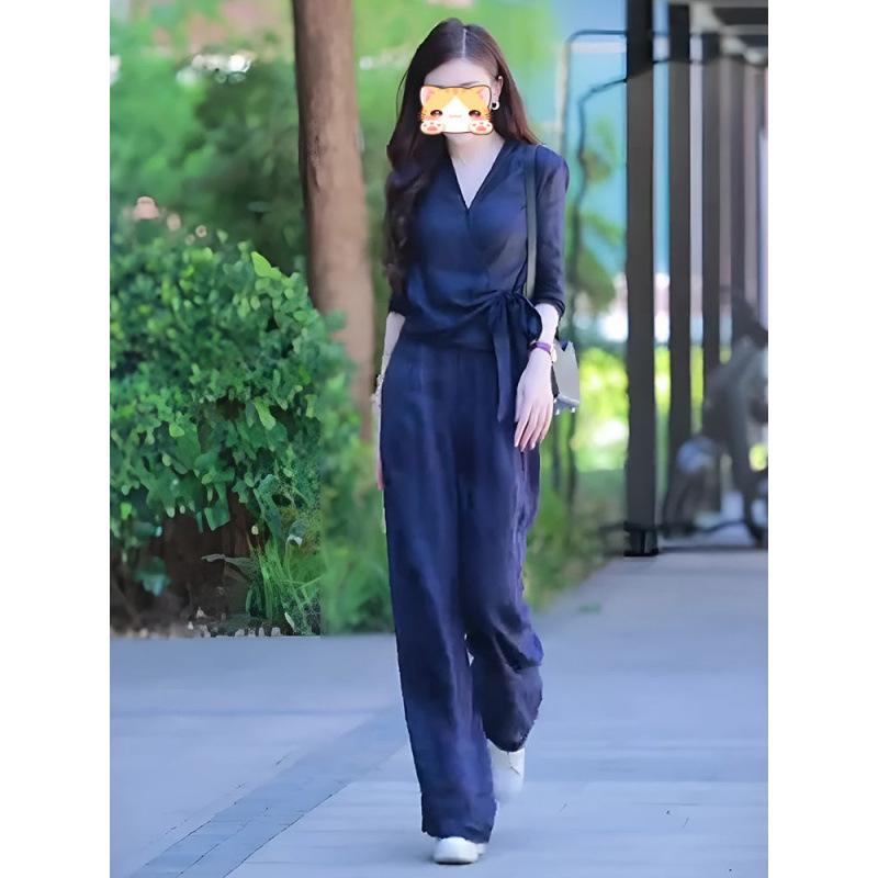 セットアップ レディース 麻 リネン 上下セット 春夏 カジュアル きれいめ 涼しい 快適 通気性 高級感 無地 おしゃれ 通勤用 普段使い｜ビジョンストア