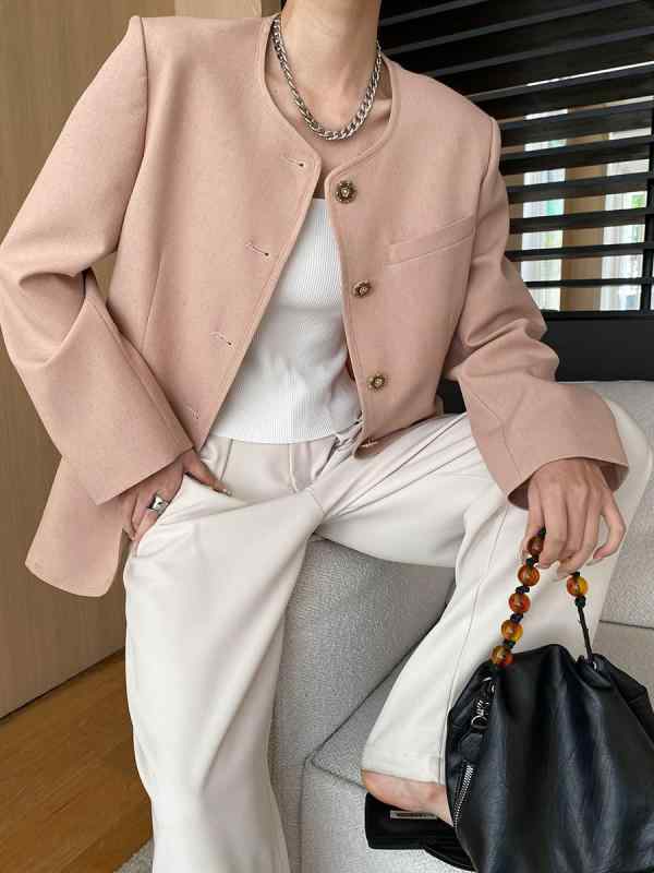 ジャケット レディース 秋 冬 フレンチガーリー 高級感 向日葵 ボタン ヴィンテージ風｜ビジョンストア