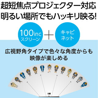 楽天市場 Vispro 超短焦点プロジェクター対応スクリーンスタンドセット Stw Cjii 100 16 9サイズ 100インチ ビスプロ スクリーン映像館